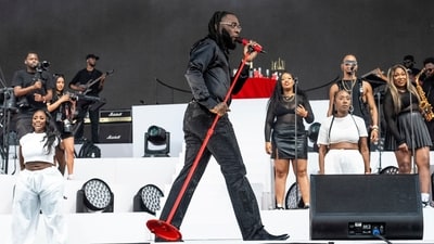 Burna Boy at the Coachella Music and Arts Festival on April 21, 2023. (AP) Burna Boy at the Coachella Music and Arts Festival on April 21, 2023. (AP)