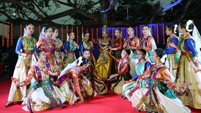 Artists performed to welcome PM Modi after his arrival at the LGBI Airport in Guwahati. Some of the major projects for which foundation stones will be laid are the Kamakhya temple corridor ( <span class='webrupee'>₹</span>498 crore), the six-lane road from the new airport terminal ( <span class='webrupee'>₹</span>358 crore) in Guwahati, the upgradation of Nehru Stadium to FIFA standards ( <span class='webrupee'>₹</span>831 crore) and a new sports complex in Chandrapur ( <span class='webrupee'>₹</span>300 crore). (PTI) Artists performed to welcome PM Modi after his arrival at the LGBI Airport in Guwahati. Some of the major projects for which foundation stones will be laid are the Kamakhya temple corridor ( <span class='webrupee'>₹</span>498 crore), the six-lane road from the new airport terminal ( <span class='webrupee'>₹</span>358 crore) in Guwahati, the upgradation of Nehru Stadium to FIFA standards ( <span class='webrupee'>₹</span>831 crore) and a new sports complex in Chandrapur ( <span class='webrupee'>₹</span>300 crore). (PTI)