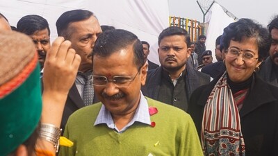New Delhi: Delhi Chief Minister Arvind Kejriwal and Delhi Education Minister Atishi Singh during the foundation stone laying ceremony of a government school at Kirari, in New Delhi, Sunday, Feb. 4, 2024. (PTI Photo)(PTI02_04_2024_000139A) New Delhi: Delhi Chief Minister Arvind Kejriwal and Delhi Education Minister Atishi Singh during the foundation stone laying ceremony of a government school at Kirari, in New Delhi, Sunday, Feb. 4, 2024. (PTI Photo)(PTI02_04_2024_000139A)