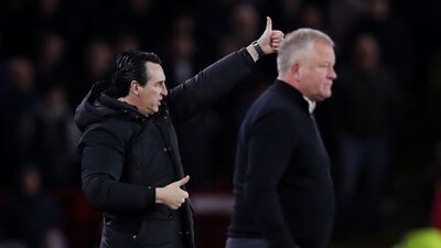 Aston Villa manager Unai Emery reacts (REUTERS)