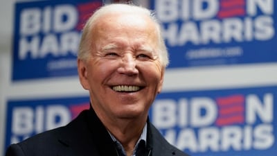 U.S. President Joe Biden reacts as he attends the opening of the Biden for President campaign office in Wilmington, Delaware, U.S., February 3, 2024 (REUTERS/Joshua Roberts) (REUTERS)