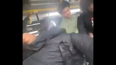 Several middle schoolers were caught on camera brutally beating a Coney Island classmate (@NYCSchoolSafety screenshot/X) Several middle schoolers were caught on camera brutally beating a Coney Island classmate (@NYCSchoolSafety screenshot/X)