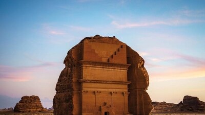 Rainbow Rock or The Arch is a sandstone, arch that is 90 minutes away from the centre of AlUla town Rainbow Rock or The Arch is a sandstone, arch that is 90 minutes away from the centre of AlUla town