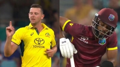 Josh Hazlewood took a sensational wicket of Shai Hope.