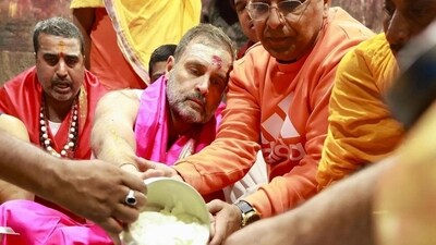 The official X handle of the party reported that Rahul Gandhi prayed for "the well-being, tranquility, and prosperity of the nation." (INCIndia) 