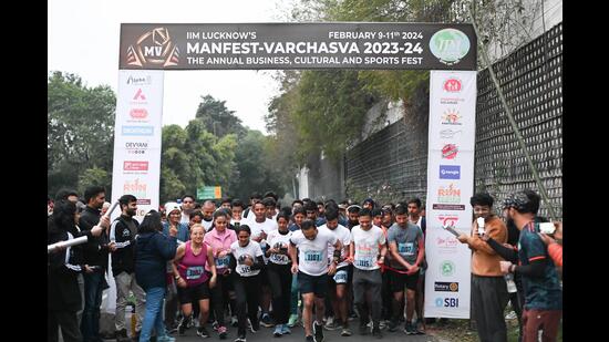 Lucknow City Run 2024 has been organised on Sunday. (HT Photo)