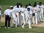 India's players shake hands with each other after winning the second Test cricket match between India and England at the Y.S. Rajasekhara Reddy Cricket Stadium in Visakhapatnam India's players shake hands with each other after winning the second Test cricket match between India and England at the Y.S. Rajasekhara Reddy Cricket Stadium in Visakhapatnam