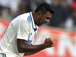 Ravichandran Ashwin celebrates after taking the wicket of England's Ollie Pope(AFP)