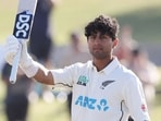 New Zealand's Rachin Ravindra celebrates reaching his century during Day 1 of the first cricket Test match between New Zealand and South Africa New Zealand's Rachin Ravindra celebrates reaching his century during Day 1 of the first cricket Test match between New Zealand and South Africa