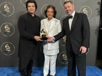 Rakesh Chaurasia, Ustad Zakir Hussain and  Edgar Meyer 