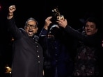 Music composer Shankar Mahadevan, Selvaganesh (percussionist) and Ganesh Rajagopalan (violinist),