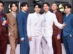 When BTS' V, Jin, Jungkook. Suga, J-Hope, RM, and Jimin showed how to have fun with boring tuxedos on Grammys red carpet. When BTS' V, Jin, Jungkook. Suga, J-Hope, RM, and Jimin showed how to have fun with boring tuxedos on Grammys red carpet.