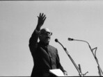 LK Advani addresses a rally in February 1986. That year, the BJP elected Advani as its president. He served till 1991, got a second term as president between 1993 and 1998 and a third term in 2004-2005. Advani is credited with reviving a party that won just two seats in the 1984 general elections by galvanising support for the Ram Janmabhoomi movement. (Santosh Kumar Gupta / HT Archive) LK Advani addresses a rally in February 1986. That year, the BJP elected Advani as its president. He served till 1991, got a second term as president between 1993 and 1998 and a third term in 2004-2005. Advani is credited with reviving a party that won just two seats in the 1984 general elections by galvanising support for the Ram Janmabhoomi movement. (Santosh Kumar Gupta / HT Archive)