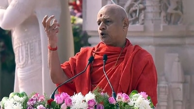 Swami Govind Dev Giri Maharaj in Ayodhya. (ANI file photo) Swami Govind Dev Giri Maharaj in Ayodhya. (ANI file photo)