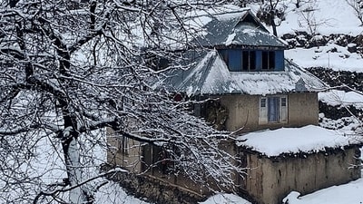 Several parts of the Rajouri district are also covered under a white sheet of snow after fresh snowfall in the region. (ANI) Several parts of the Rajouri district are also covered under a white sheet of snow after fresh snowfall in the region. (ANI)