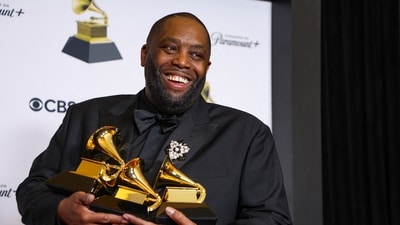 Killer Mike poses with his Grammy for the Best Rap Album award, the Best Rap Performance award and the Best Rap Song award during the 66th Annual Grammy Awards in Los Angeles, California, U.S., February 4, (REUTERS)