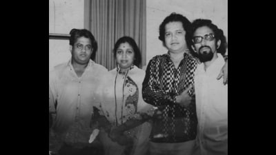 Asha Bhosle with Laxmikant, Pyarelal and others - HT Photo. Asha Bhosle with Laxmikant, Pyarelal and others - HT Photo.