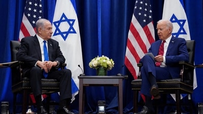 U.S. President Joe Biden with Israeli Prime Minister Benjamin Netanyahu (REUTERS)
