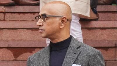 New Delhi: TDP MP Jayadev Galla at Parliament House complex during the Budget session in New Delhi on Feb. 1 (PTI FILE PHOTO)