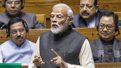 Prime Minister Narendra Modi replies to the 'Motion of Thanks' on the President's address in Lok Sabha. (PTI) Prime Minister Narendra Modi replies to the 'Motion of Thanks' on the President's address in Lok Sabha. (PTI)