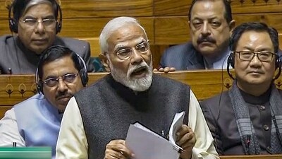 Prime Minister Narendra Modi replies to the 'Motion of Thanks' on the President's address in Lok Sabha during the Budget session of Parliament, in New Delhi, (PTI) Prime Minister Narendra Modi replies to the 'Motion of Thanks' on the President's address in Lok Sabha during the Budget session of Parliament, in New Delhi, (PTI)