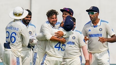 Kuldeep Yadav, though, got arguably the biggest wicket of the first session, sending back Zak Crawley minutes before Lunch.&nbsp; (PTI)