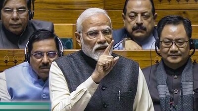 PM Modi in Lok Sabha on Monday (PTI) (PTI) PM Modi in Lok Sabha on Monday (PTI) (PTI)