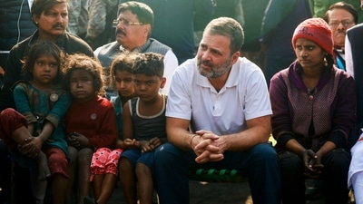 Congress leader Rahul Gandhi interacts with coal mine workers during the 'Bharat Jodo Nyay Yatra' in Dhanbad district on February 4. (PTI) Congress leader Rahul Gandhi interacts with coal mine workers during the 'Bharat Jodo Nyay Yatra' in Dhanbad district on February 4. (PTI)