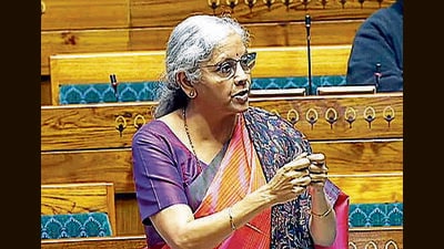 Union finance minister Nirmala Sitharaman in Lok Sabha during the interim budget session, in New Delhi on Monday (ANI) Union finance minister Nirmala Sitharaman in Lok Sabha during the interim budget session, in New Delhi on Monday (ANI)