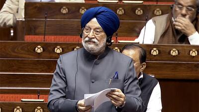 Union minister Hardeep Singh Puri speaks in the Rajya Sabha on Monday. (ANI) Union minister Hardeep Singh Puri speaks in the Rajya Sabha on Monday. (ANI)