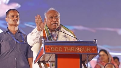 Congress National President Mallikarjun Kharge. (AICC) Congress National President Mallikarjun Kharge. (AICC)
