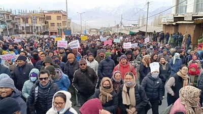 The shutdown in the region was initiated by the Leh Apex Body (LAB) and Kargil Democratic Alliance (KDA). (X/@@SajjadKargili_) The shutdown in the region was initiated by the Leh Apex Body (LAB) and Kargil Democratic Alliance (KDA). (X/@@SajjadKargili_)