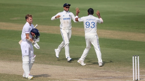 Bumrah took the final wicket of the day, removing Tom Hartley in the 70th over, to win the game for India.(ANI)