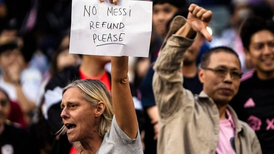 Football fans in Hong Kong were left enraged by Lionel Messi's absence.
