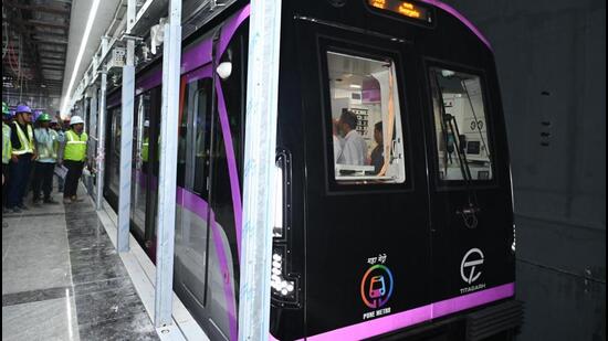 Maha-Metro on Monday successfully carried out the Civil Court and Swargate underground stations trial. (HT)