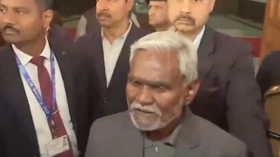 Jharkhand CM Champai Soren speaking to media after winning trust vote in the assembly on Monday. Jharkhand CM Champai Soren speaking to media after winning trust vote in the assembly on Monday.