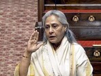 Samajwadi Party MP Jaya Bachchan speaks in Rajya Sabha during the Interim Budget Session of Parliament, in New Delhi on Monday. (ANI Photo/Sansad TV)