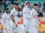 England's Ben Duckett, Ben Stokes, Zak Frawley and Tom Hartley walk back to the pavilion 