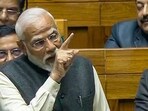 Prime Minister Narendra Modi replies to the 'Motion of Thanks' on the President's address in Lok Sabha during the Budget session of Parliament(PTI)