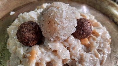 Dadhikarma: Not only is this a must-have dish for Saraswati Puja, but it also doubles as a delightful dessert. It is a savory preparation featuring yogurt (dahi) as a key ingredient, often mixed with rice, vegetables, and spices. (Instagram/@shubham1979) Dadhikarma: Not only is this a must-have dish for Saraswati Puja, but it also doubles as a delightful dessert. It is a savory preparation featuring yogurt (dahi) as a key ingredient, often mixed with rice, vegetables, and spices. (Instagram/@shubham1979)