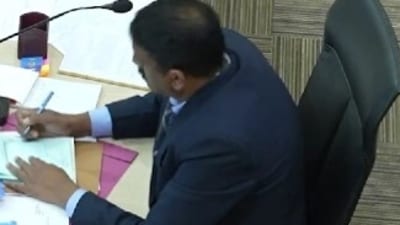 Chandigarh mayoral elections: A screengrab of the video shared by AAP on X. Chandigarh mayoral elections: A screengrab of the video shared by AAP on X.