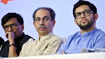 Shiv Sena (Uddhav Balasaheb Thackeray) Chief Uddhav Thackeray with party leaders Sanjay Raut and Aaditya Thackeray during the 'Janata Nyayalaya', in Mumbai. (ANI file photo) Shiv Sena (Uddhav Balasaheb Thackeray) Chief Uddhav Thackeray with party leaders Sanjay Raut and Aaditya Thackeray during the 'Janata Nyayalaya', in Mumbai. (ANI file photo)