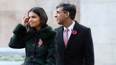 Britain's Prime Minister Rishi Sunak and his wife Akshata Murty (Reuters/File)