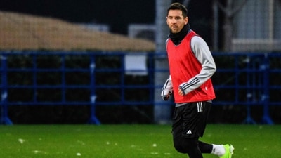 Inter Miami's Argentine forward Lionel Messi takes part in a training section (AFP) Inter Miami's Argentine forward Lionel Messi takes part in a training section (AFP)