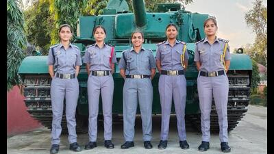 From left: Cdt. Hansi Malik, Cdt. Sanskriti Sharma, Cdt. Jyotsana Yadav, Cdt. Vaishnavi Tripathi and Cdt. Priyanka. (Sourced)