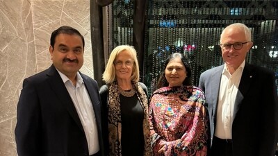 Gautam Adani with former Australian Prime Minister Malcolm Turnbull. Gautam Adani with former Australian Prime Minister Malcolm Turnbull.