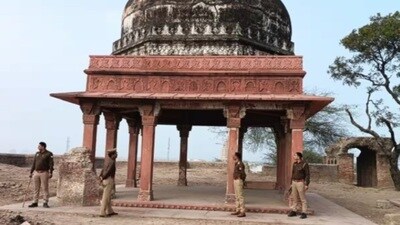 Security in place at the Lakshagrah site in Baghpat (HT FIle Photo) Security in place at the Lakshagrah site in Baghpat (HT FIle Photo)