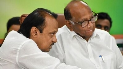 A file photo of Sharad Pawar with Ajit Pawar