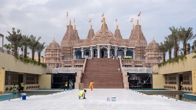 The BAPS Hindu Mandir in Abu Dhabi, United Arab Emirates (Bloomberg) The BAPS Hindu Mandir in Abu Dhabi, United Arab Emirates (Bloomberg)
