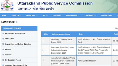 UKPSC VO Recruitment 2023: Admit cards for Veterinary Officer (Grade-2) 2023 examinations released on official website. UKPSC VO Recruitment 2023: Admit cards for Veterinary Officer (Grade-2) 2023 examinations released on official website.